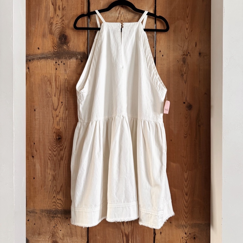 Sz L Hudson Gray 100% Cotton Laurie Mini Summer Dress In Creamy White NWT - Picture 2 of 8